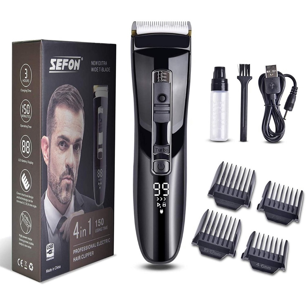 Hair Clippers for Men Professional, LCD Display Cordless Electric Beard Trimmer